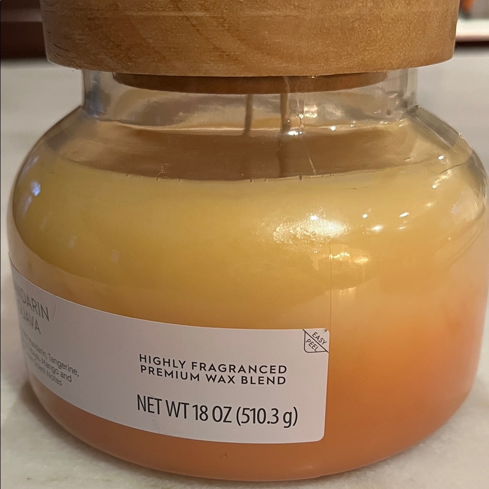 Better Homes And Gardens Mandarin Guava Wooden Lid Candle -2 Wicks - Picture 11 of 11